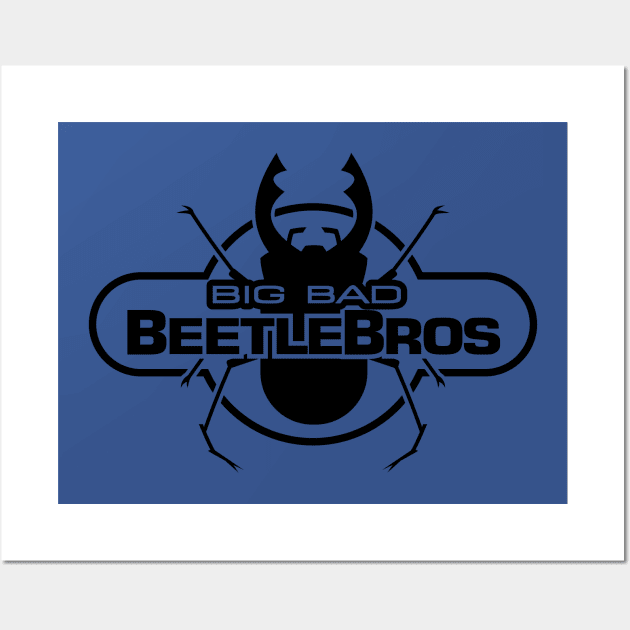 Beetle Bros Logo Black Wall Art by GodPunk